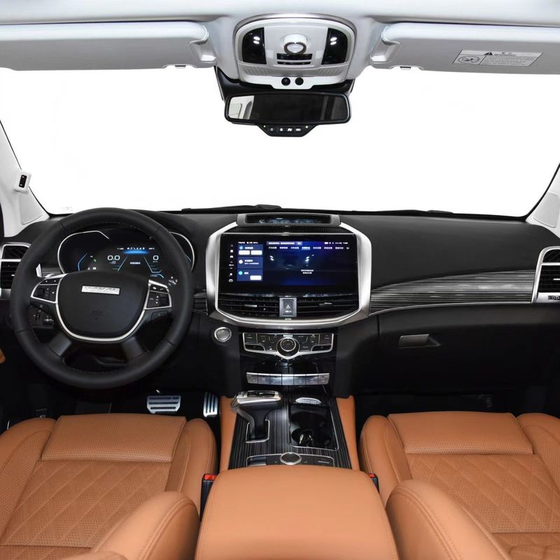 Cuatro tracción de cinco asientos Great Wall Haval H9 SUV híbrido con volante multifunción